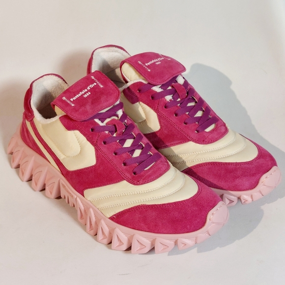 Pantofola D'oro pink & white leather & nylon chunky sneakers, EU41, NWT - Picture 5 of 16